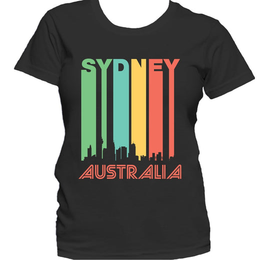 Retro 1970's Style Sydney Australia Cityscape Downtown Skyline Women's T-Shirt