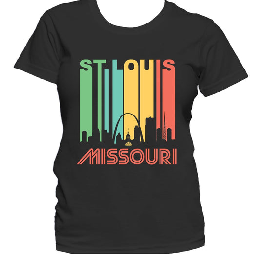 Retro 1970's Style St. Louis Missouri Downtown Skyline Women's T-Shirt