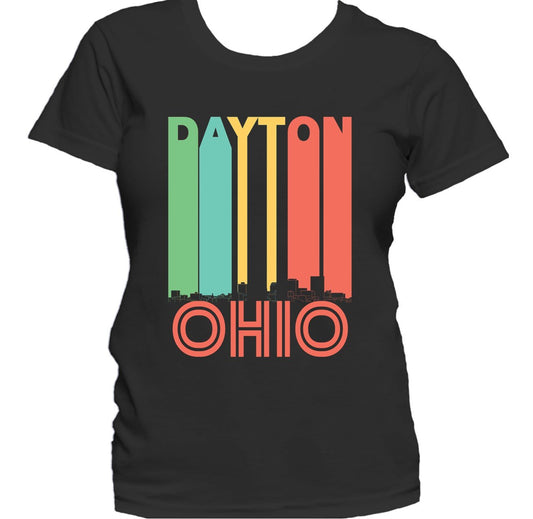 Retro 1970's Style Dayton Ohio Skyline Women's T-Shirt