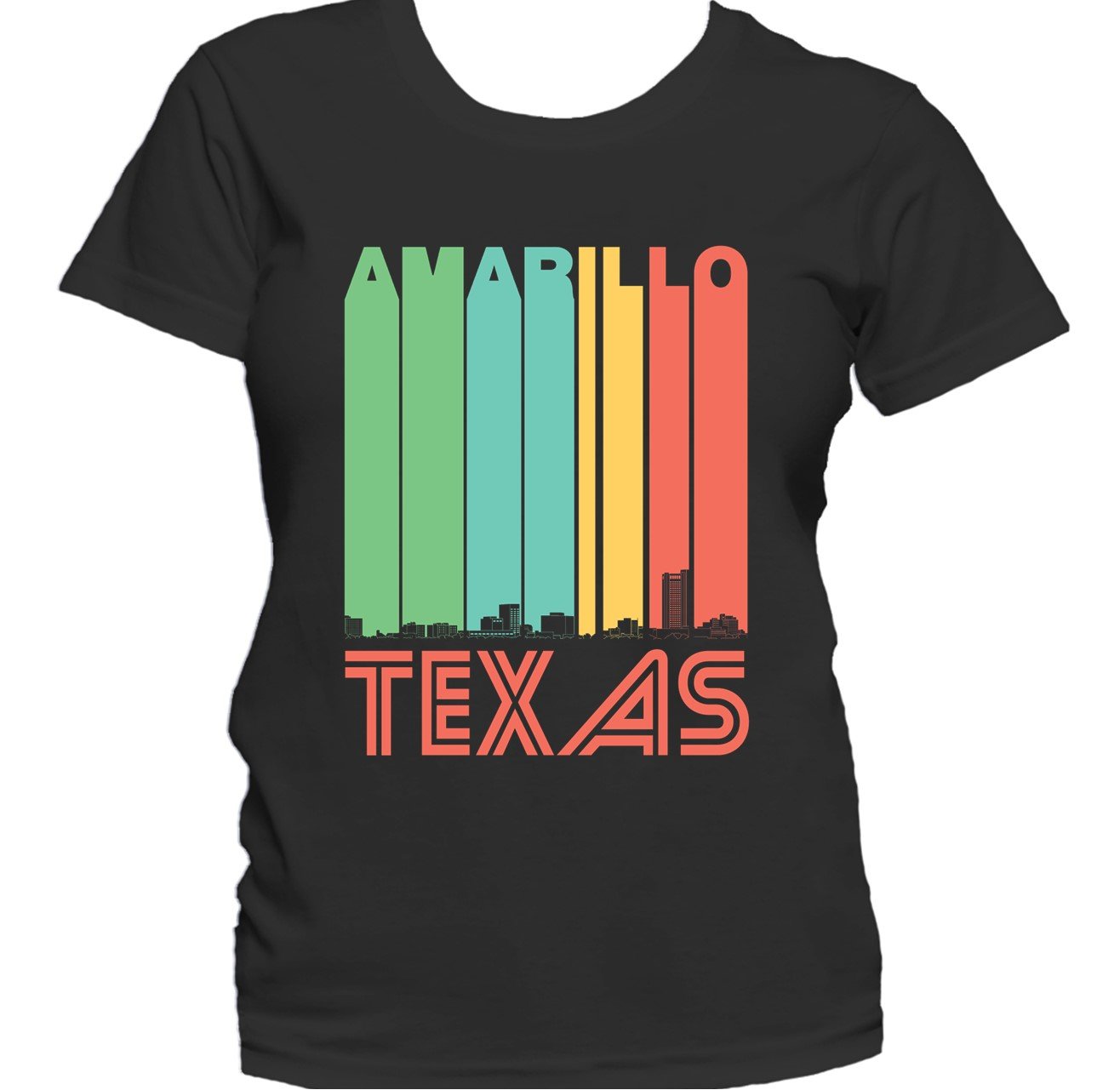 Retro 1970's Style Amarillo Texas Skyline Women's T-Shirt