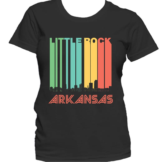 Retro 1970's Style Little Rock Arkansas Skyline Women's T-Shirt