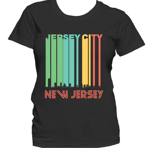 Retro 1970's Style Jersey City New Jersey Skyline Women's T-Shirt