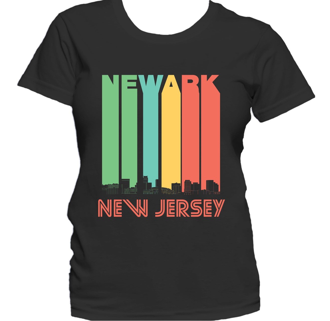 Retro 1970's Style Newark New Jersey Skyline Women's T-Shirt