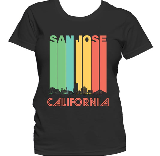 Retro 1970's Style San Jose California Skyline Women's T-Shirt