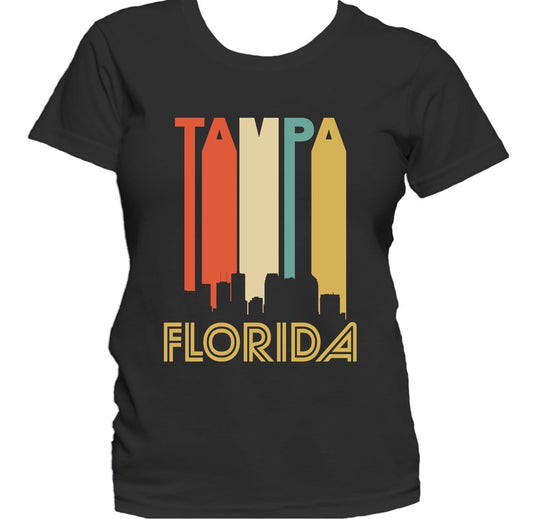Retro 1970's Style Tampa Florida Cityscape Downtown Skyline Women's T-Shirt