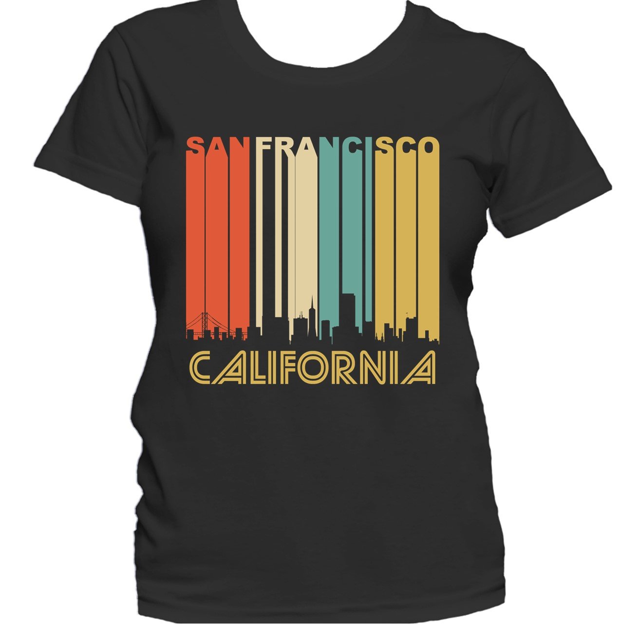 Retro 1970's Style San Francisco California Downtown Skyline Women's T-Shirt