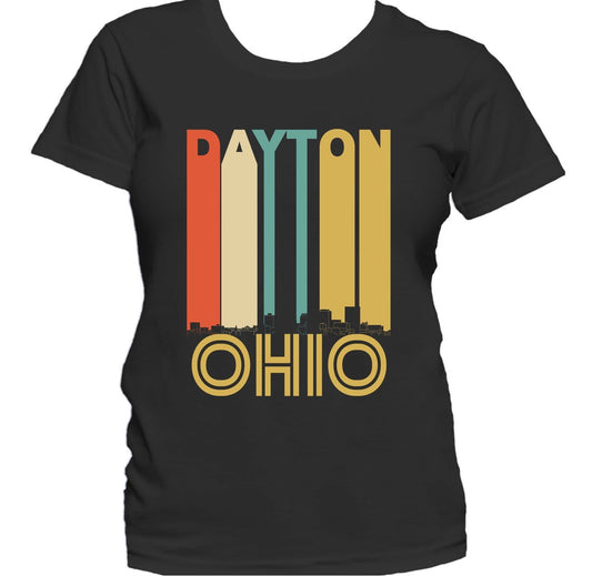 Retro 1970's Style Dayton Ohio Skyline Women's T-Shirt