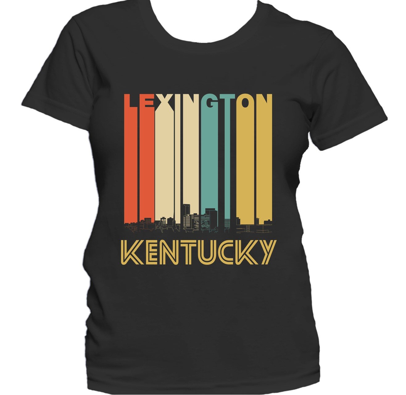 Retro 1970's Style Lexington Kentucky Skyline Women's T-Shirt