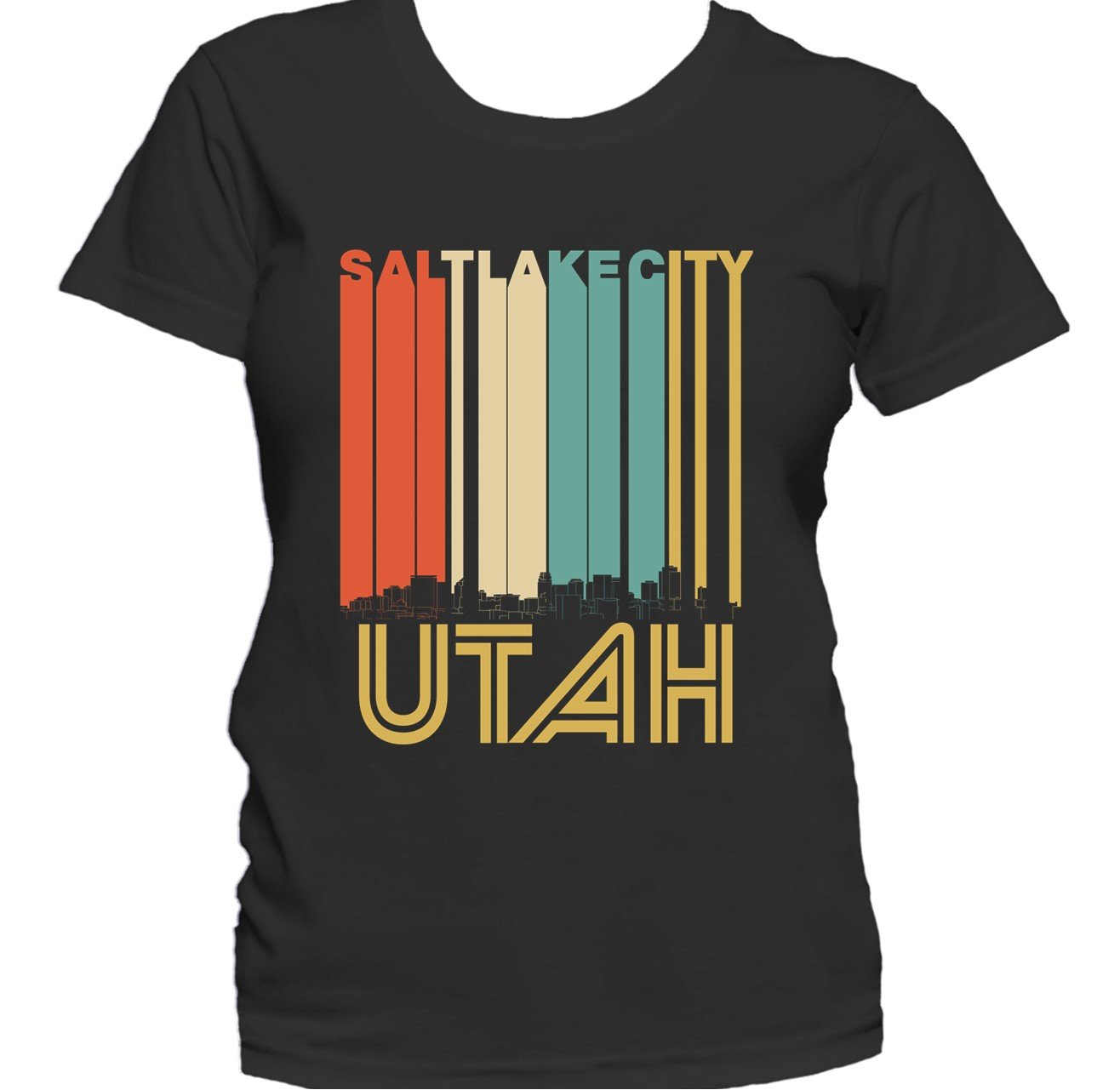 Retro 1970's Style Salt Lake City Utah Skyline Women's T-Shirt