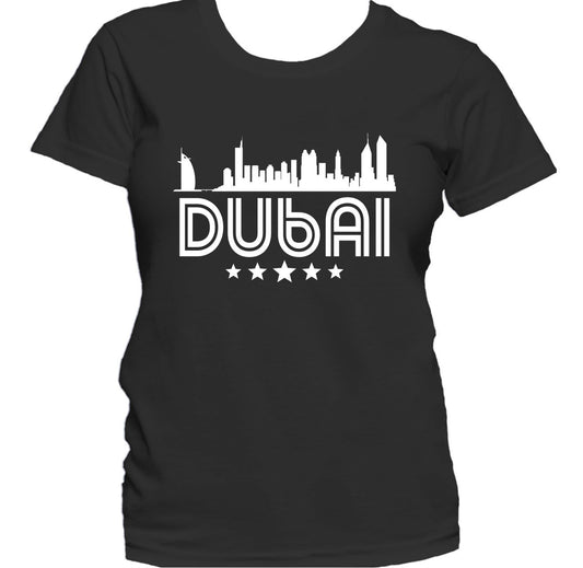 Dubai United Arab Emirates Skyline Retro Style Women's T-Shirt