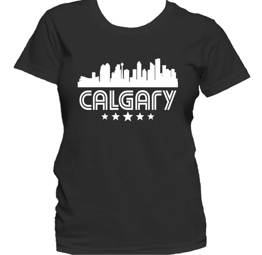 Calgary Alberta Skyline Retro Style Women's T-Shirt