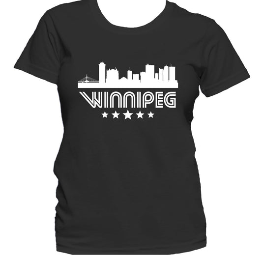 Winnipeg Manitoba Skyline Retro Style Women's T-Shirt