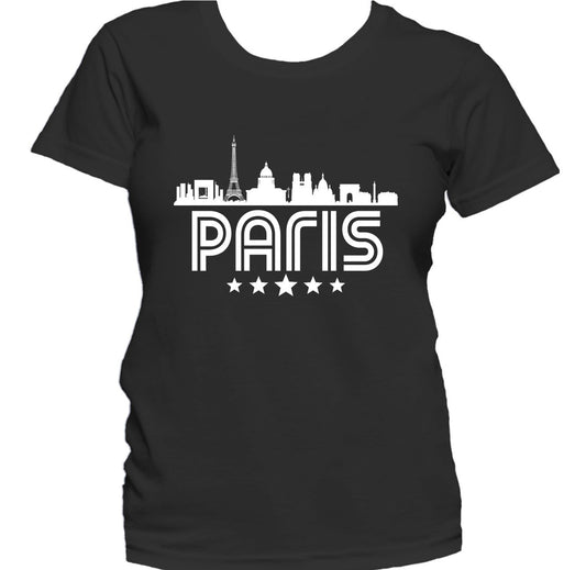 Paris France Skyline Retro Style Women's T-Shirt