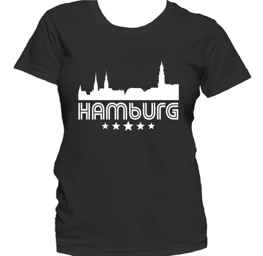 Hamburg Germany Skyline Retro Style Women's T-Shirt