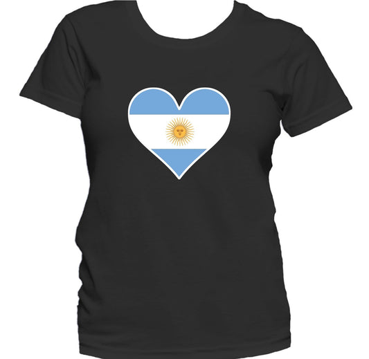 Argentinian Flag Heart Argentina Love Women's T-Shirt