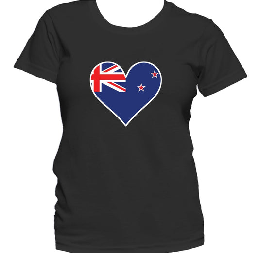 New Zealand Flag Heart Kiwi Love Women's T-Shirt