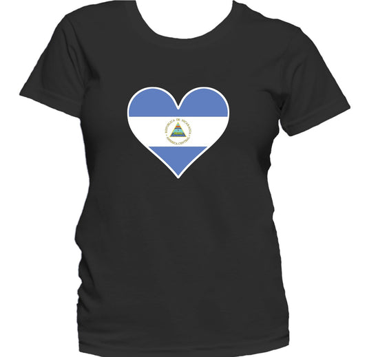 Nicaraguan Flag Heart Nicaragua Love Women's T-Shirt