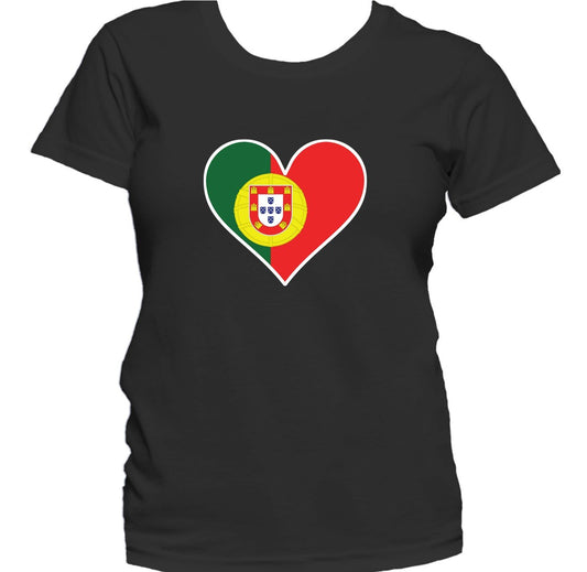 Portuguese Flag Heart Portugal Love Women's T-Shirt