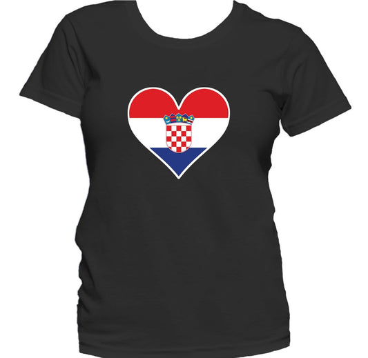 Croatian Flag Heart Croatia Love Women's T-Shirt