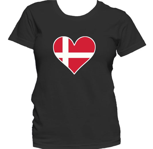 Danish Flag Heart Denmark Love Women's T-Shirt