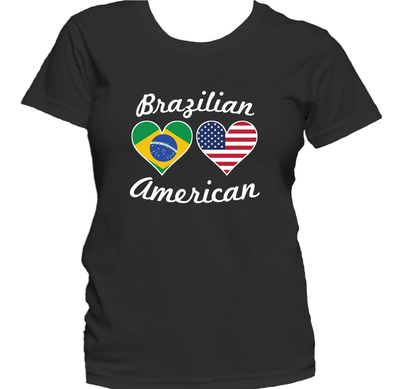 Brazilian American Heart Flags Women's T-Shirt