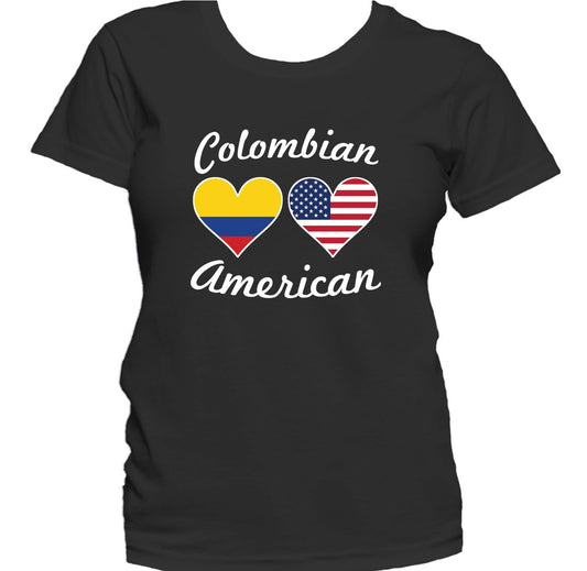 Colombian American Heart Flags Women's T-Shirt