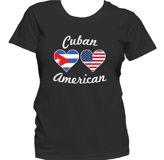 Cuban American Heart Flags Women's T-Shirt