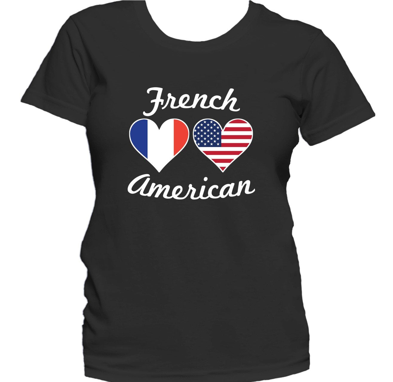 French American Heart Flags Women's T-Shirt