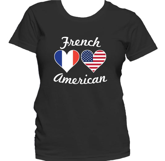 French American Heart Flags Women's T-Shirt