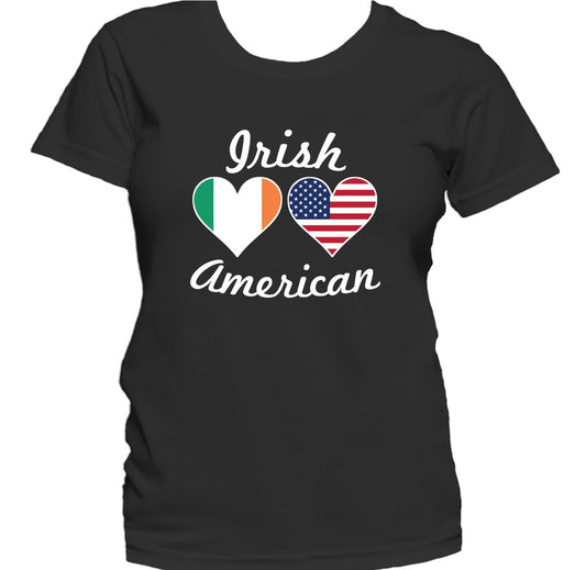 Irish American Heart Flags Women's T-Shirt
