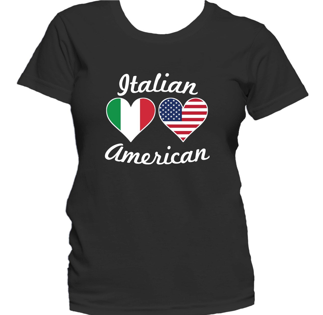 Italian American Heart Flags Women's T-Shirt