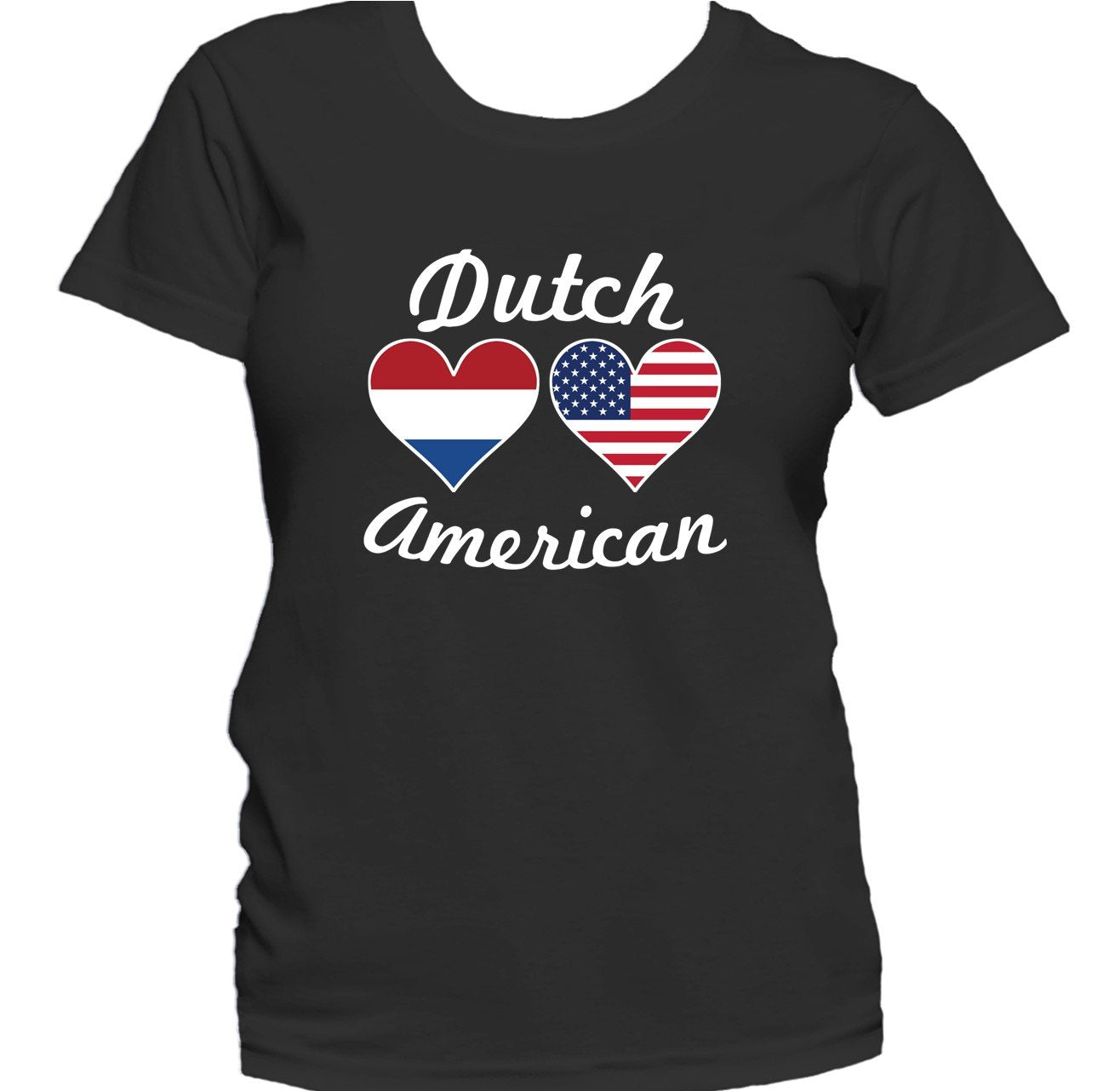 Dutch American Heart Flags Women's T-Shirt