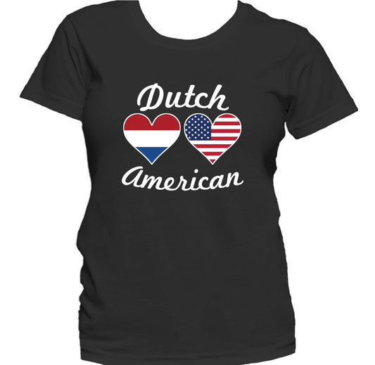 Dutch American Heart Flags Women's T-Shirt