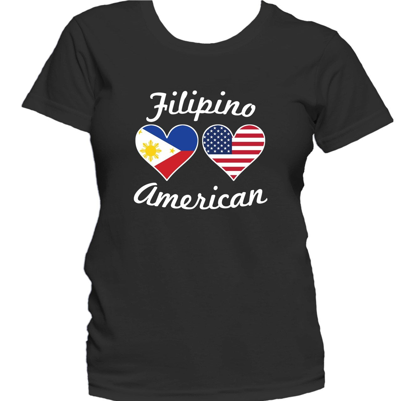 Filipino American Heart Flags Women's T-Shirt