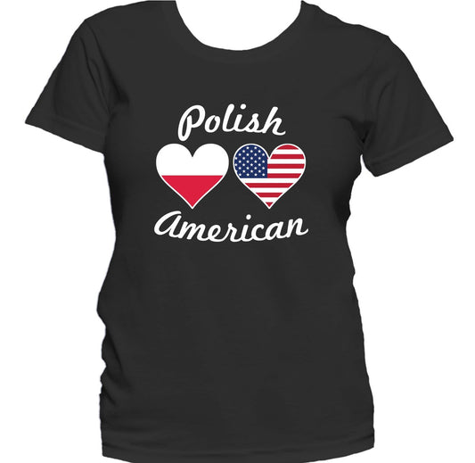 Polish American Heart Flags Women's T-Shirt
