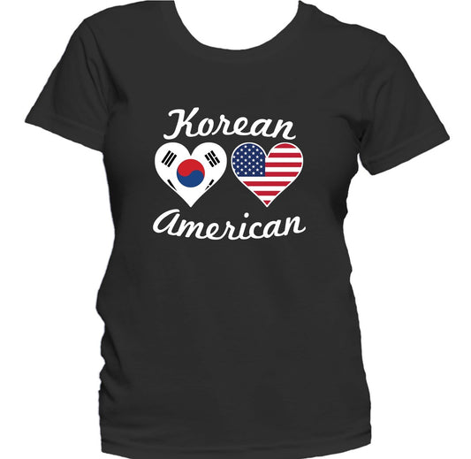 Korean American Heart Flags Women's T-Shirt