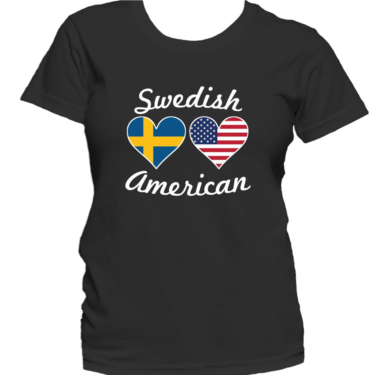 Swedish American Heart Flags Women's T-Shirt