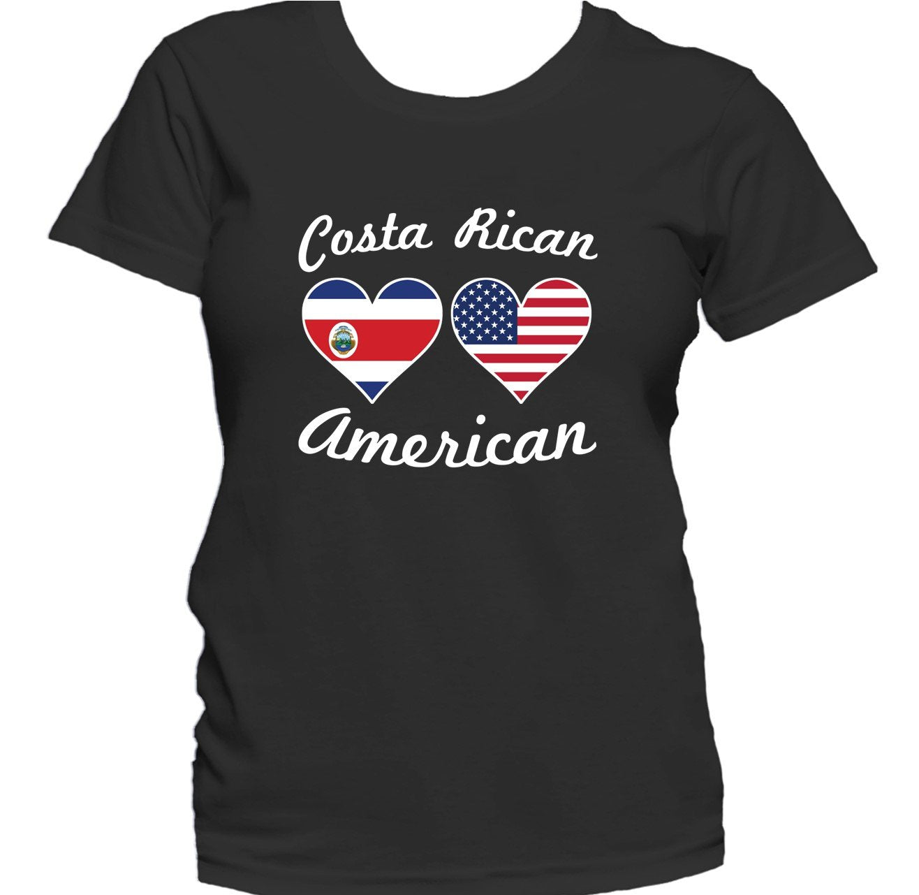 Costa Rican American Heart Flags Women's T-Shirt