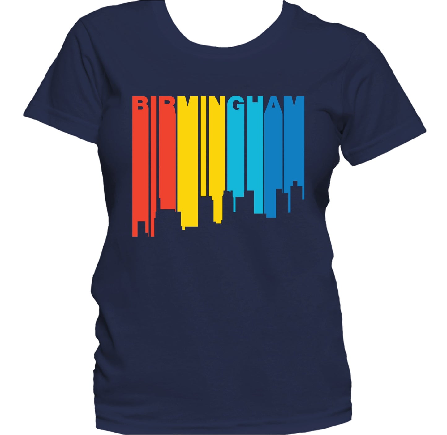 Retro 1970's Style Birmingham Alabama Skyline Women's T-Shirt