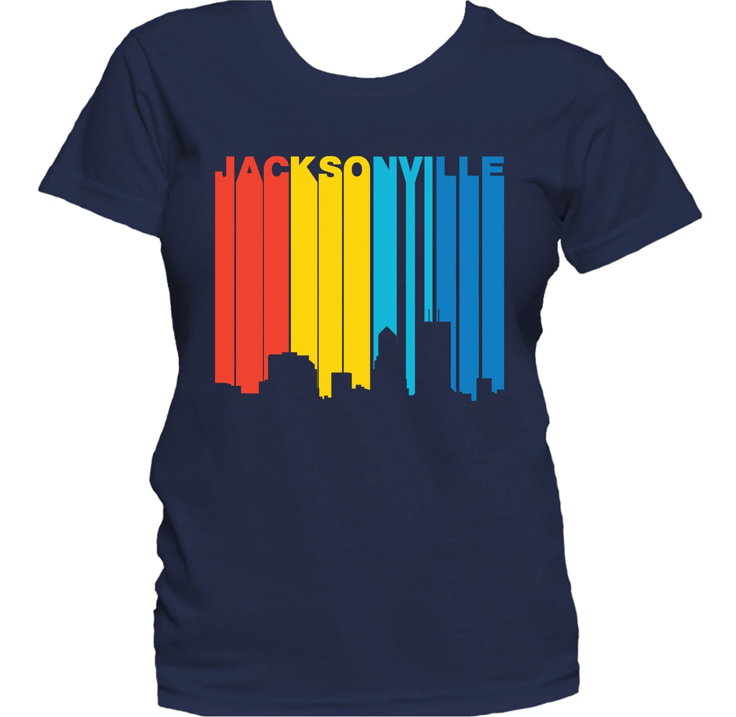 Retro 1970's Style Jacksonville Florida Skyline Women's T-Shirt