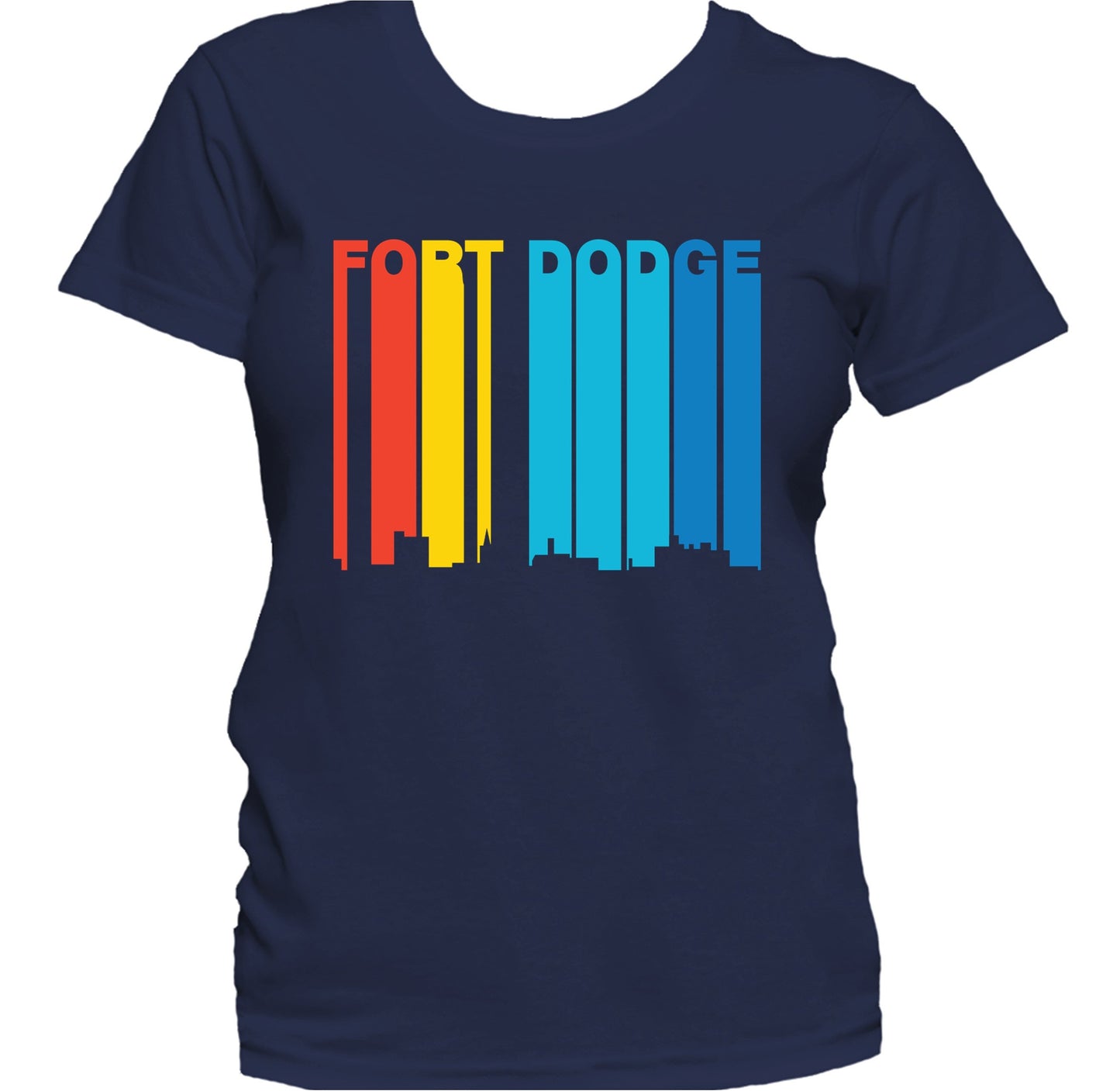Retro 1970's Style Fort Dodge Iowa Skyline Women's T-Shirt