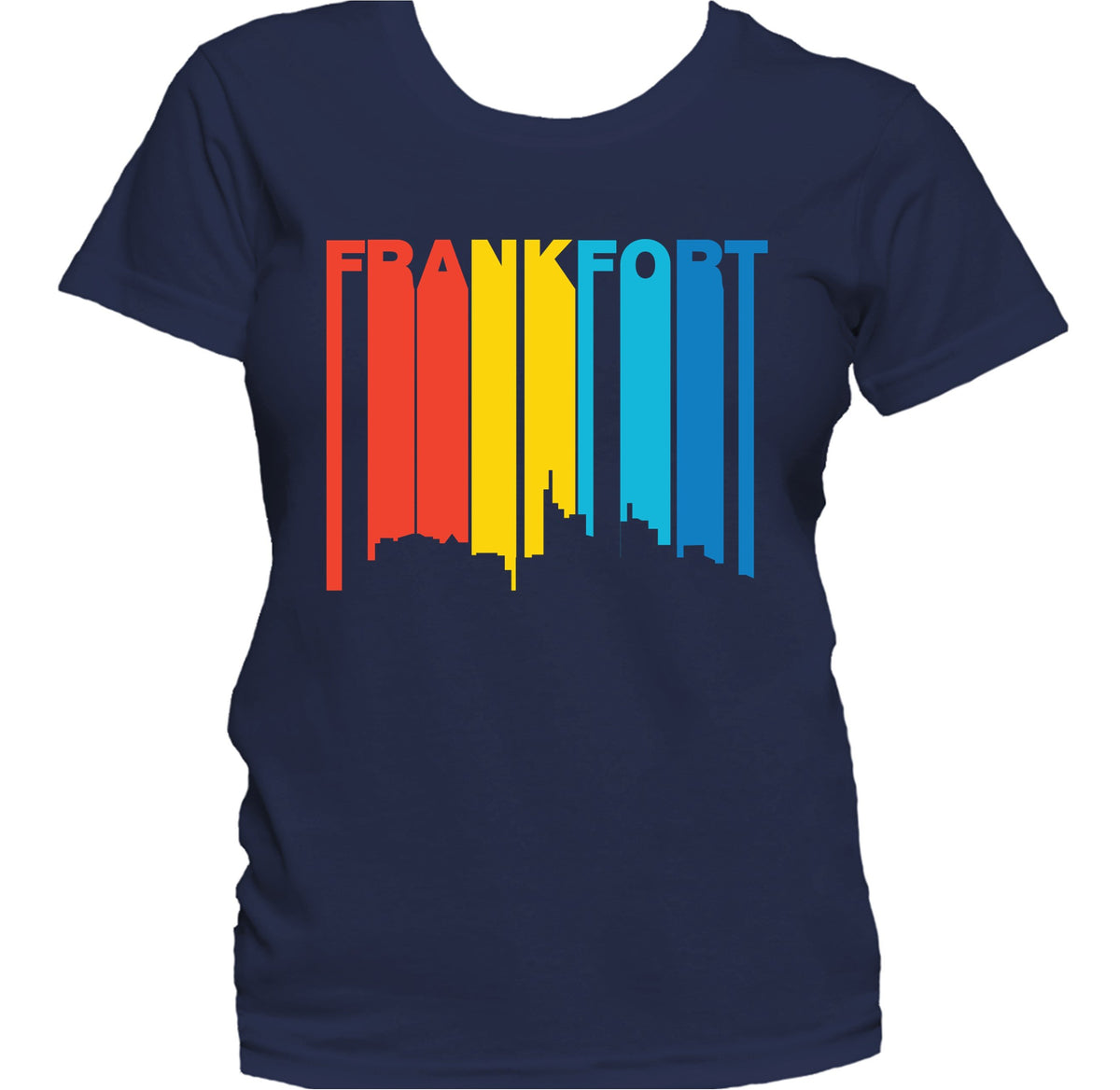 Retro 1970's Style Frankfort Kentucky Skyline Women's T-Shirt