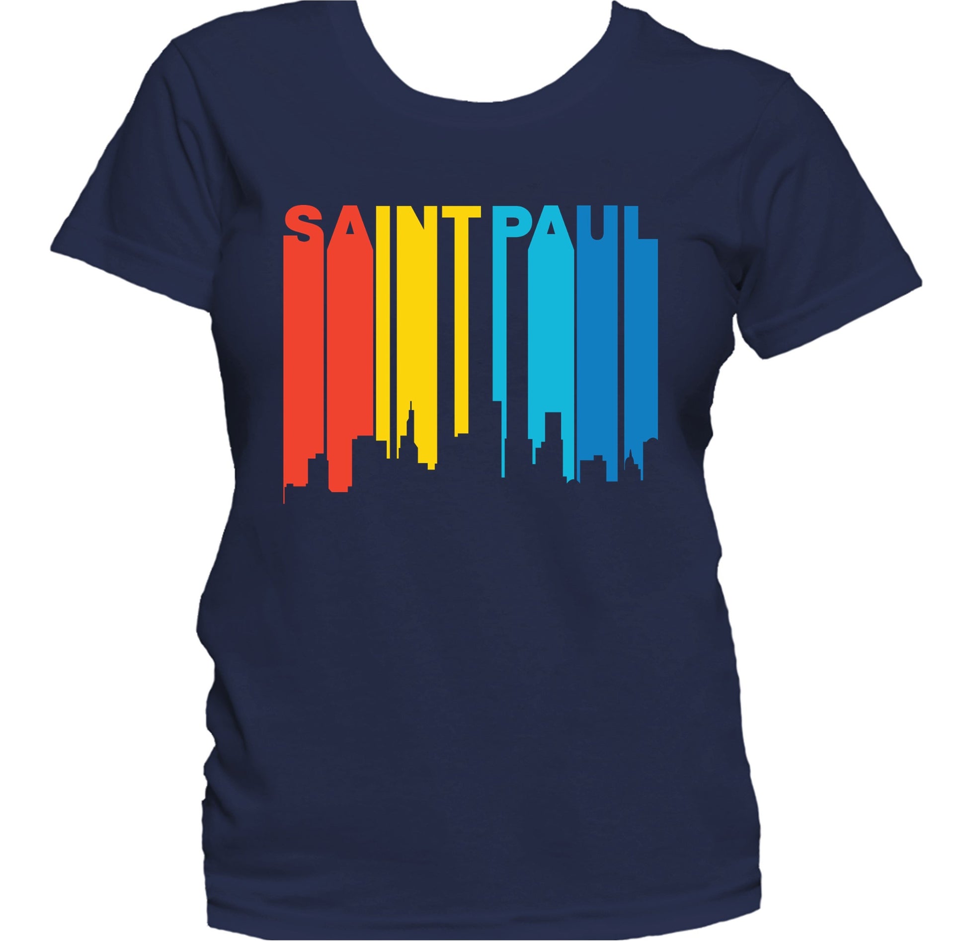 Retro 1970's Style Saint Paul Minnesota Skyline Women's T-Shirt
