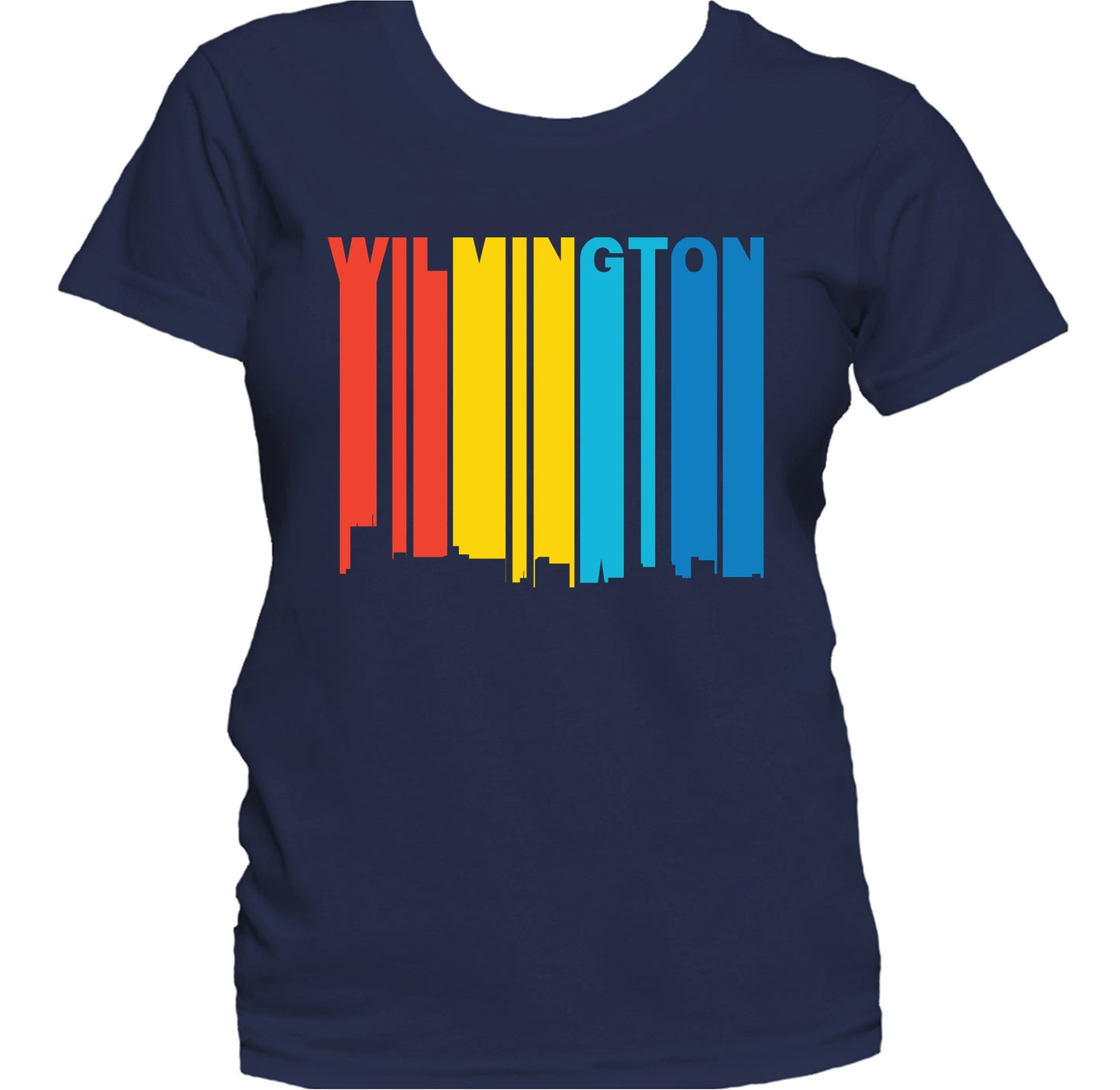 Retro 1970's Style Wilmington North Carolina Skyline Women's T-Shirt