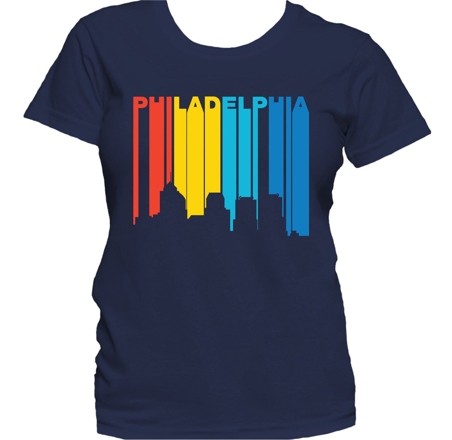 Retro 1970's Style Philadelphia Pennsylvania Skyline Women's T-Shirt