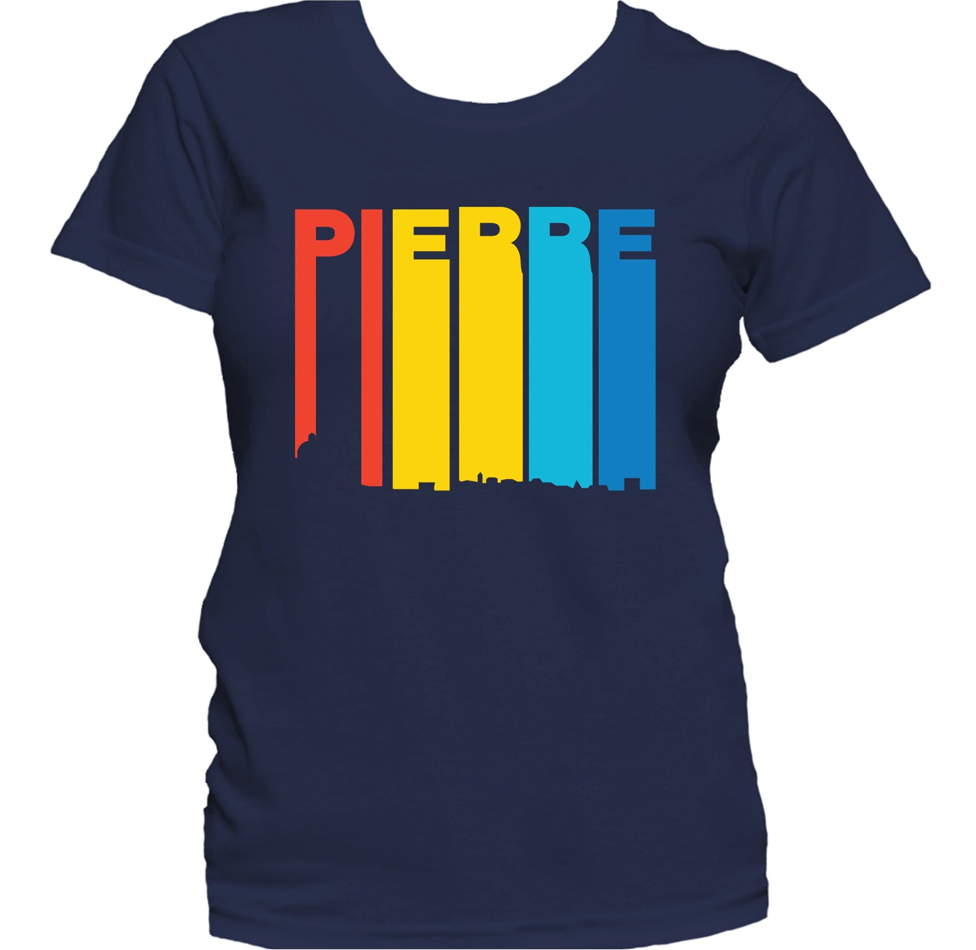 Retro 1970's Style Pierre South Dakota Skyline Women's T-Shirt