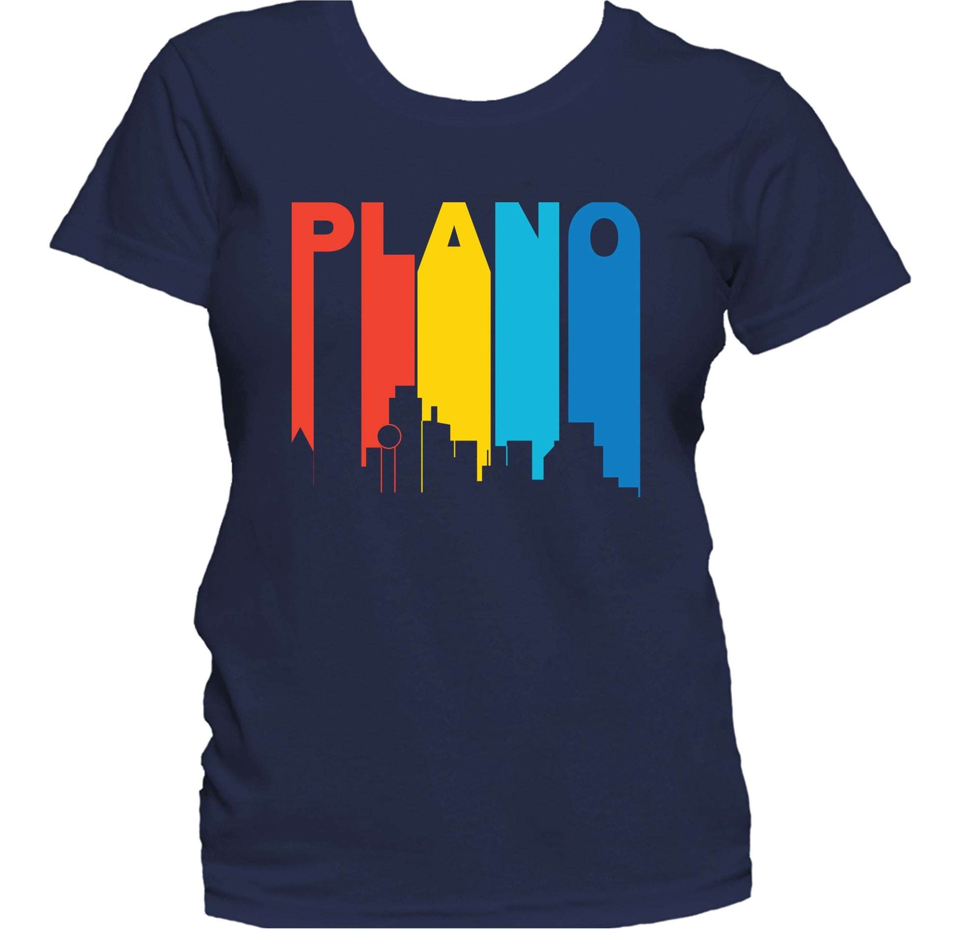 Retro 1970's Style Plano Texas Skyline Women's T-Shirt