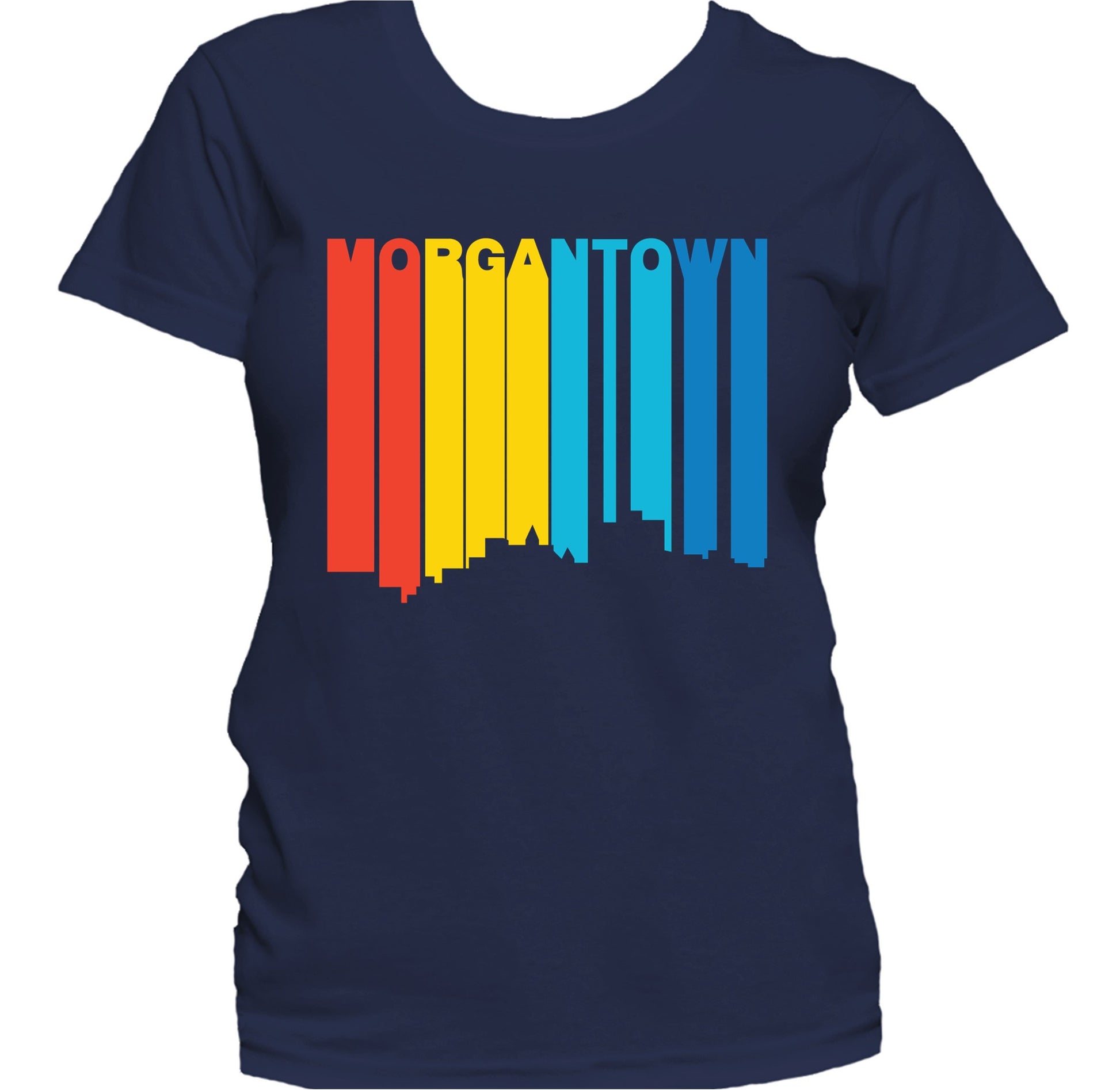 Retro 1970's Style Morgantown West Virginia Skyline Women's T-Shirt