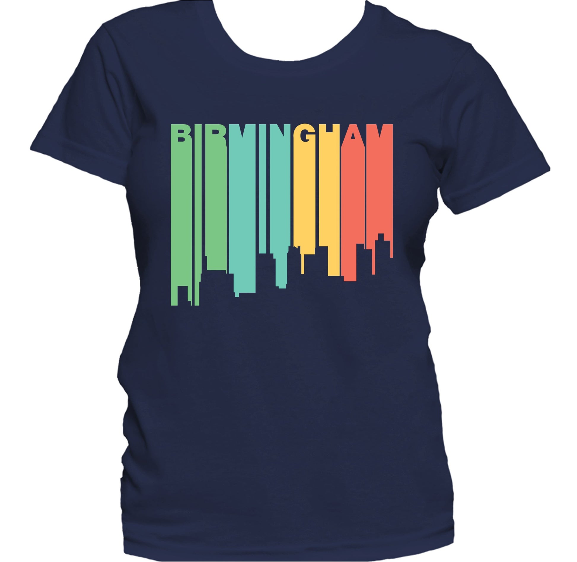 Retro 1970's Style Birmingham Alabama Skyline Women's T-Shirt