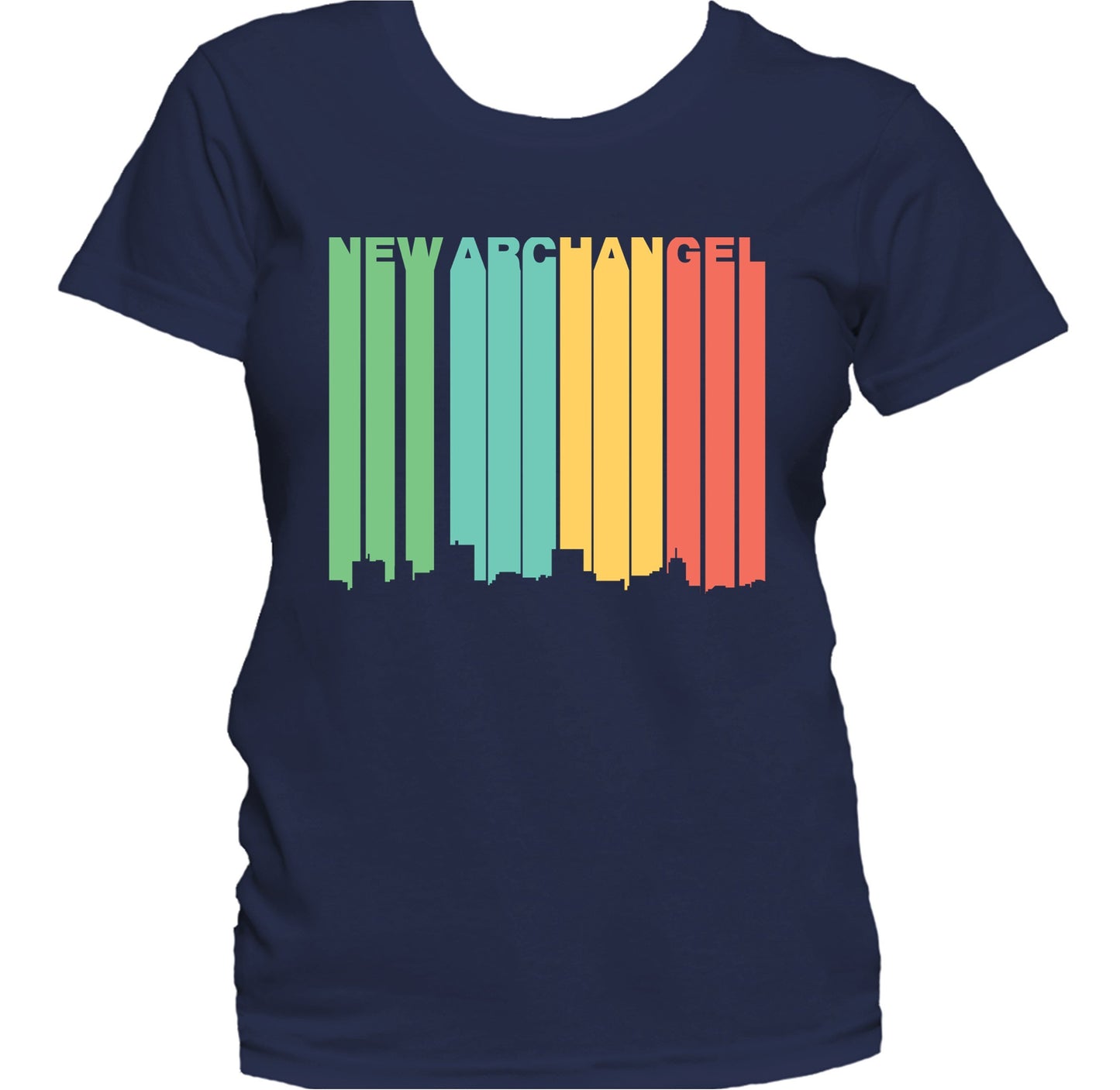 Retro 1970's Style New Archangel Alaska Skyline Women's T-Shirt